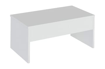 Furny Home Sofabord 90 cm Hev- og Senkbart med Oppbevaring - Hvit - Møbler - Bord - Sofabord & salongbord
