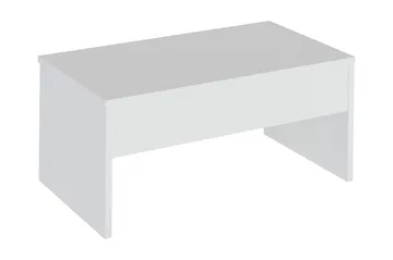 Furny Home Sofabord 90 cm Hev- og Senkbart med Oppbevaring - Hvit - Møbler - Bord - Sofabord & salongbord - Sofabord med oppbevaring