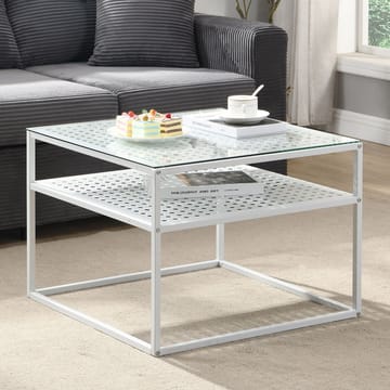 Galaro sofabord 60 cm - Gjennomsiktig og matt hvit - Møbler - Bord - Sofabord & salongbord - Sofabord med oppbevaring