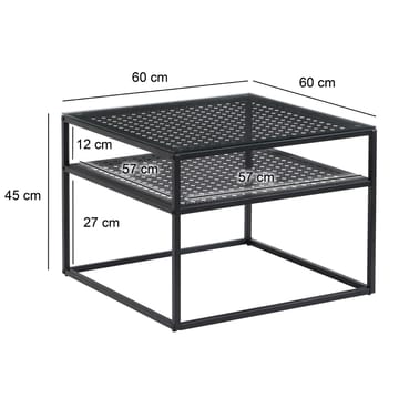 Galaro sofabord 60 cm - Gjennomsiktig og matt svart - Møbler - Bord - Sofabord & salongbord - Sofabord med oppbevaring