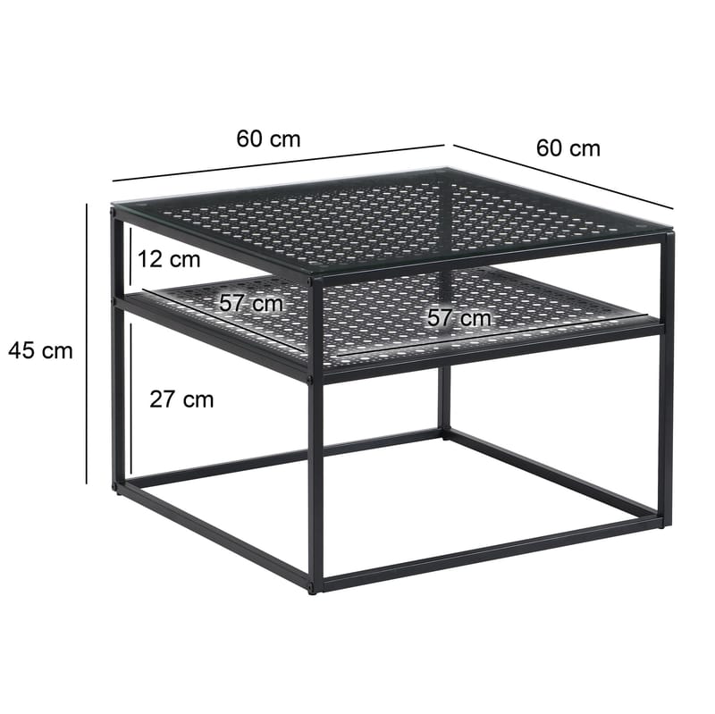 Galaro sofabord 60 cm - Gjennomsiktig og matt svart - Møbler - Bord - Sofabord & salongbord - Sofabord med oppbevaring