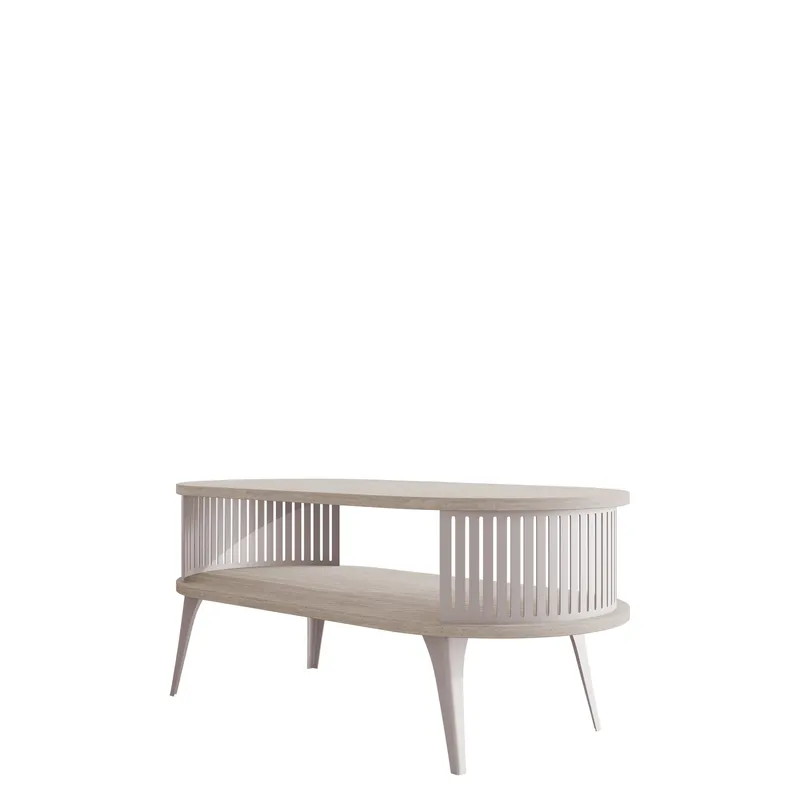 Galia sofabord 100 cm ovalt, Beige|brun