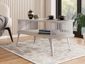 Galia sofabord 100 cm ovalt - Beige|brun - Møbler - Bord - Sofabord & salongbord - Sofabord med oppbevaring