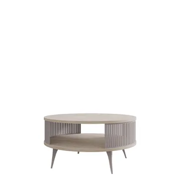 Galia sofabord 75 cm rundt - Beige|grå - Møbler - Bord - Sofabord & salongbord - Sofabord med oppbevaring