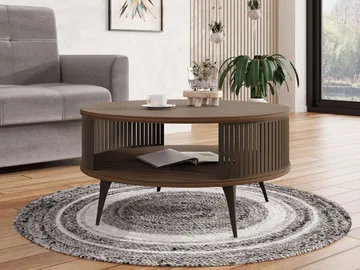 Galia sofabord 75 cm rundt - Brun - Møbler - Bord - Sofabord & salongbord - Sofabord med oppbevaring