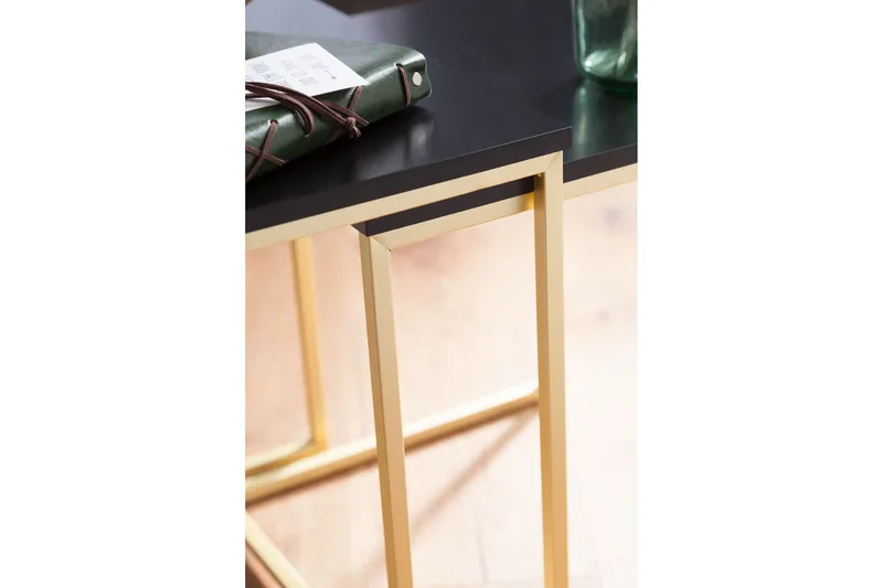 Geancarlo Settbord 48 cm 2 Bord - Svart/Gull - Møbler - Bord - Sofabord & salongbord