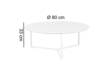 Giamanco Sofabord 80 cm Rundt - Hvit - Møbler - Bord - Sofabord & salongbord