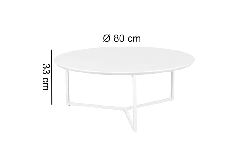 Giamanco Sofabord 80 cm Rundt - Hvit - Møbler - Bord - Sofabord & salongbord