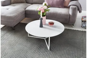 Giamanco Sofabord 80 cm Rundt - Hvit - Møbler - Bord - Sofabord & salongbord