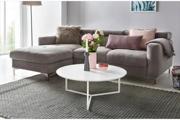 Giamanco Sofabord 80 cm Rundt - Hvit - Møbler - Bord - Sofabord & salongbord