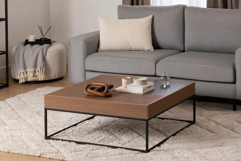 Gladfield Sofabord 90 cm - Valnøtt - Møbler - Bord - Sofabord & salongbord