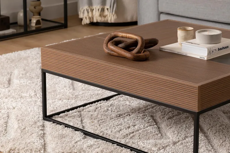 Gladfield Sofabord 90 cm - Valnøtt - Møbler - Bord - Sofabord & salongbord