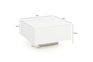 Golnick Sofabord 60 cm med Oppbevaring - Hvit - Møbler - Bord - Sofabord & salongbord