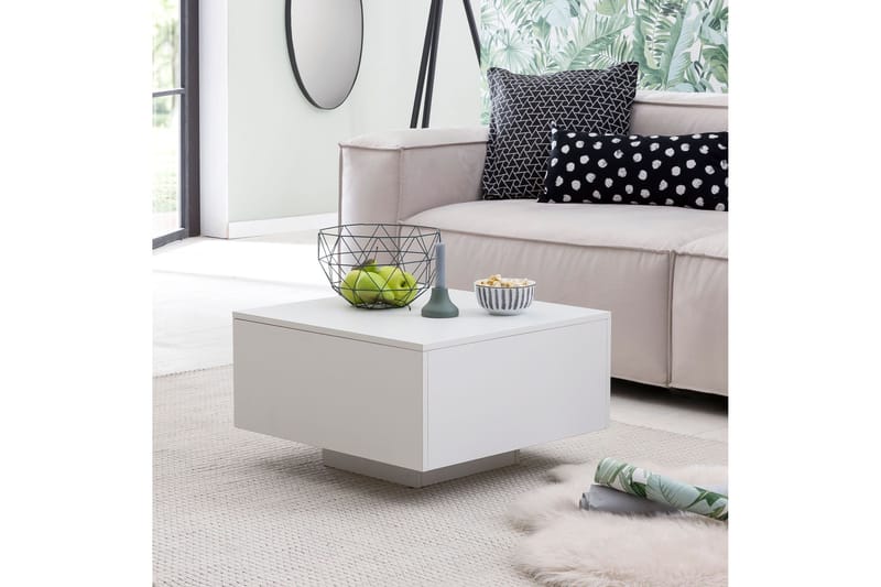 Golnick Sofabord 60 cm med Oppbevaring - Hvit - Møbler - Bord - Sofabord & salongbord