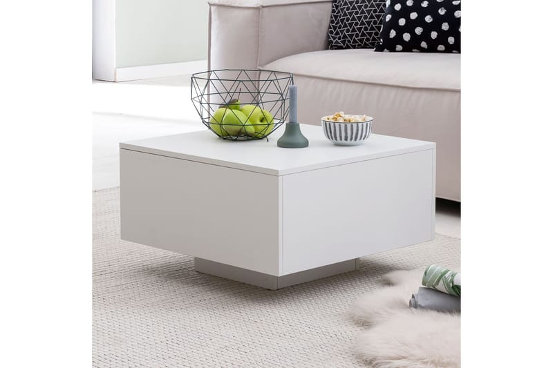 Golnick Sofabord 60 cm med Oppbevaring - Hvit - Møbler - Bord - Sofabord & salongbord