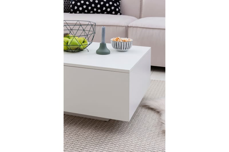 Golnick Sofabord 60 cm med Oppbevaring - Hvit - Møbler - Bord - Sofabord & salongbord