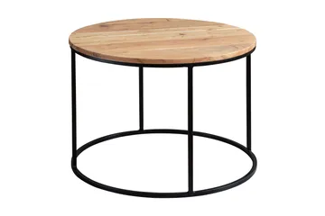 Gorizia Sofabord 60 cm Rundt - Akacia/Svart - Møbler - Bord - Sofabord & salongbord