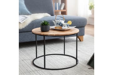 Gorizia Sofabord 60 cm Rundt - Akacia/Svart - Møbler - Bord - Sofabord & salongbord