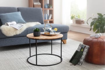 Gorizia Sofabord 60 cm Rundt - Akacia/Svart - Møbler - Bord - Sofabord & salongbord