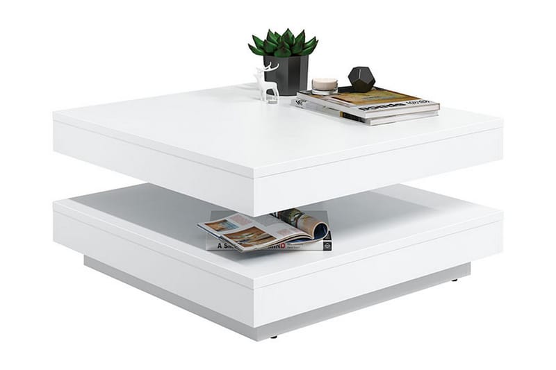 Sofabord Gornji 70 cm Vridbart med Oppbevaringshylle - Sofabord & salongbord