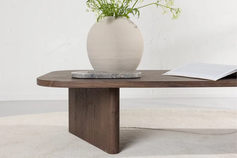 Grönvik Ovalt Sofabord 130x65 cm - Mørkebrunt / Valnøtt / Tre - Møbler - Bord - Sofabord & salongbord