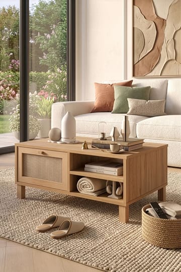 Sofabord Hanah Home Dune (90 x 38,6 x 60 cm) Eik - Eik - Møbler - Bord - Sofabord & salongbord
