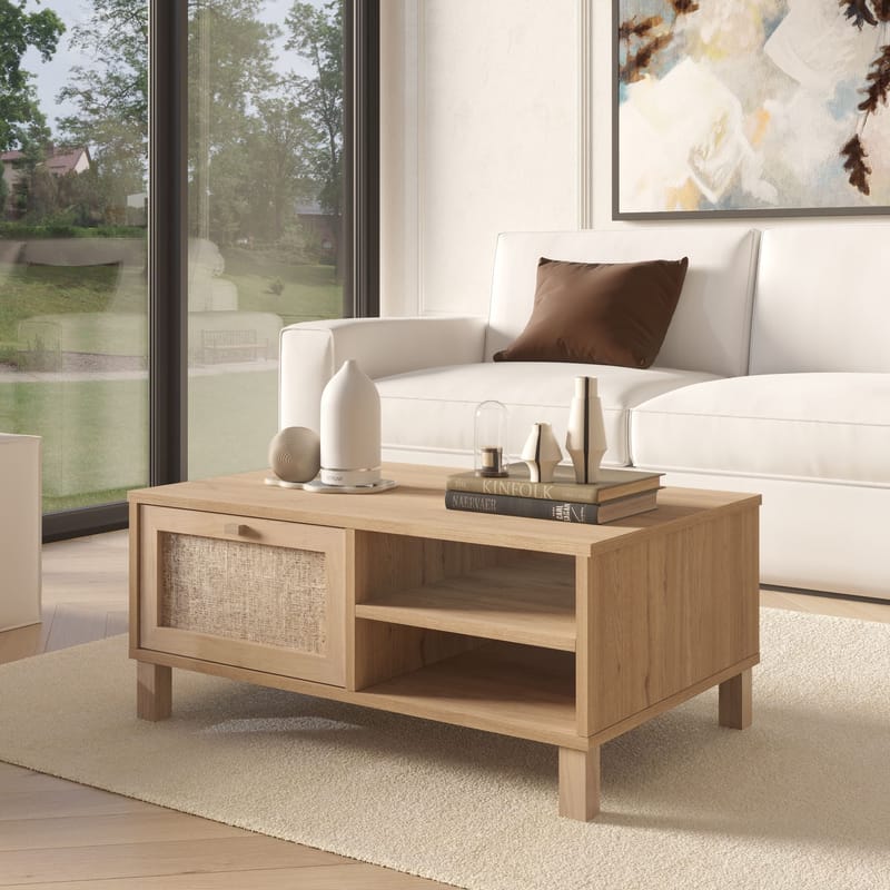Sofabord Hanah Home Dune (90 x 38,6 x 60 cm) Eik - Eik - Møbler - Bord - Sofabord & salongbord