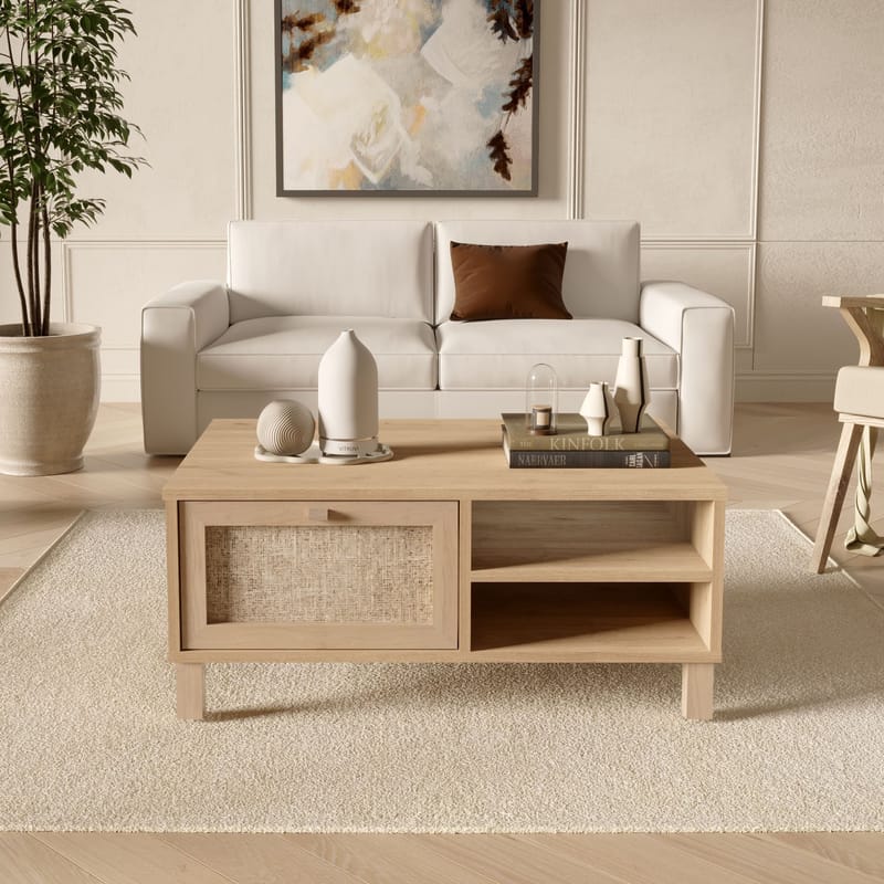 Sofabord Hanah Home Dune (90 x 38,6 x 60 cm) Eik - Eik - Møbler - Bord - Sofabord & salongbord