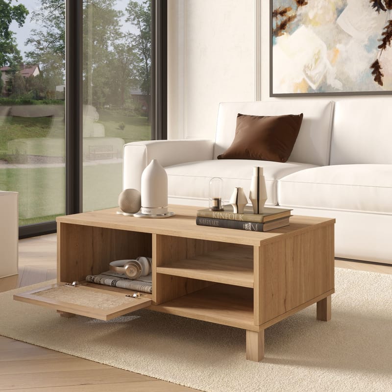Sofabord Hanah Home Dune (90 x 38,6 x 60 cm) Eik - Eik - Møbler - Bord - Sofabord & salongbord