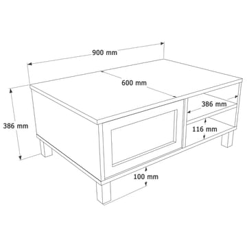 Sofabord Hanah Home Dune (90 x 38,6 x 60 cm) Eik - Eik - Møbler - Bord - Sofabord & salongbord