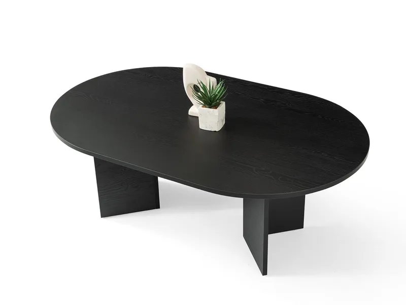 Sofabord Hanah Home Oscar (128 x 42 x 80 cm) Wood Black - Møbler - Bord - Sofabord & salongbord