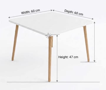 Sofabord Hanah Home Peka Compact (60 x 47 x 60 cm) Hvit - Hvit - Møbler - Bord - Sofabord & salongbord