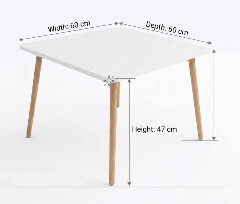 Sofabord Hanah Home Peka Compact (60 x 47 x 60 cm) Hvit - Hvit - Møbler - Bord - Sofabord & salongbord