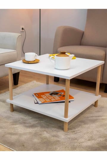 Sofabord Hanah Home Peka Mini (60 x 42,5 x 60 cm) Hvit - Hvit - Møbler - Bord - Sofabord & salongbord