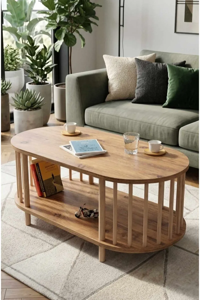 Sofabord Hanah Home Peka Round (90 x 43 x 45 cm) Furu, Furu