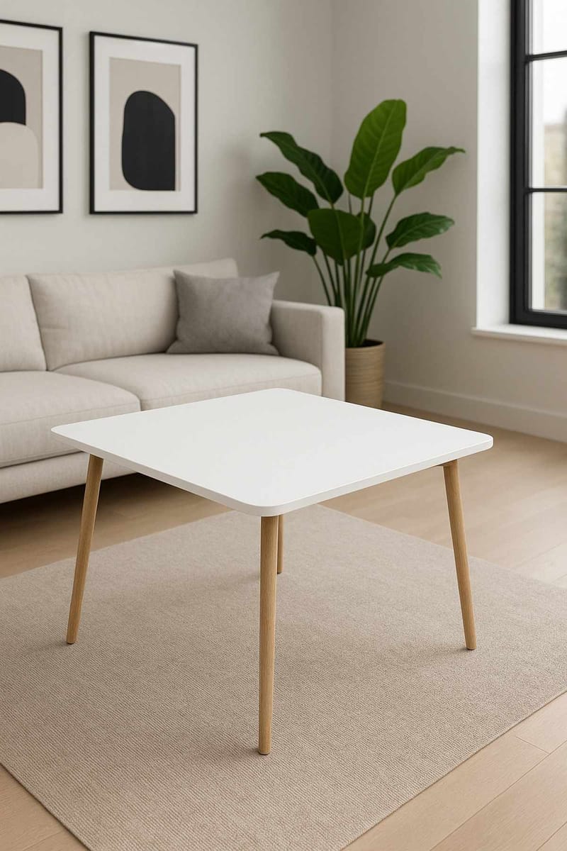 Sofabord Hanah Home Peka Compact (60 x 47 x 60 cm) Hvit - Hvit - Møbler - Bord - Sofabord & salongbord