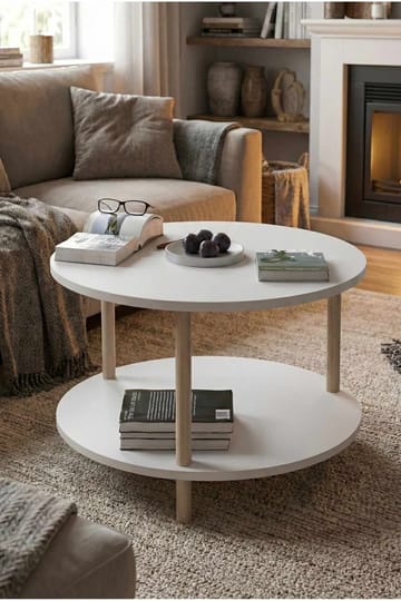 Sofabord Hanah Home Peka Square (Ø60 x H43 cm) Hvit - Hvit - Møbler - Bord - Sofabord & salongbord