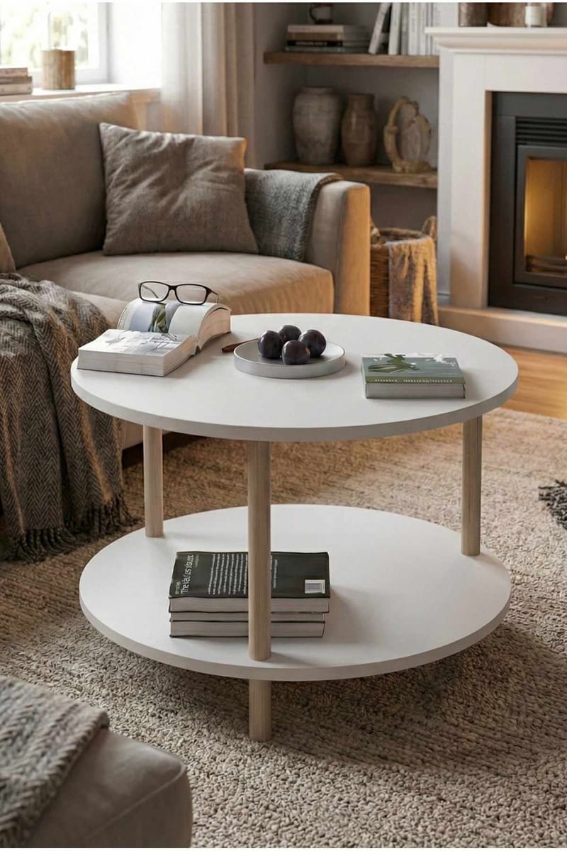 Sofabord Hanah Home Peka Square (Ø60 x H43 cm) Hvit - Hvit - Møbler - Bord - Sofabord & salongbord
