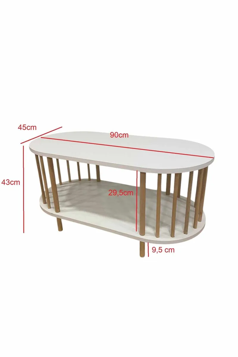 Sofabord Hanah Home Peka Round (90 x 43 x 45 cm) Sapphire Oak - Sapphire Oak - Møbler - Bord - Sofabord & salongbord