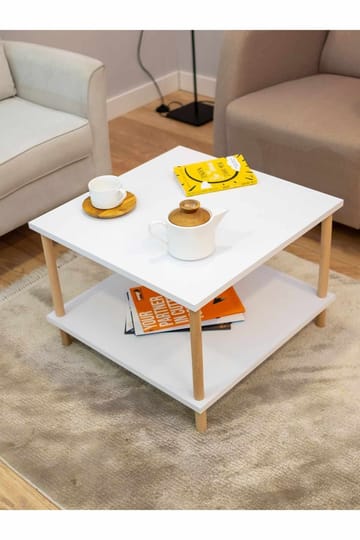 Sofabord Hanah Home Peka Mini (60 x 42,5 x 60 cm) Hvit - Hvit - Møbler - Bord - Sofabord & salongbord
