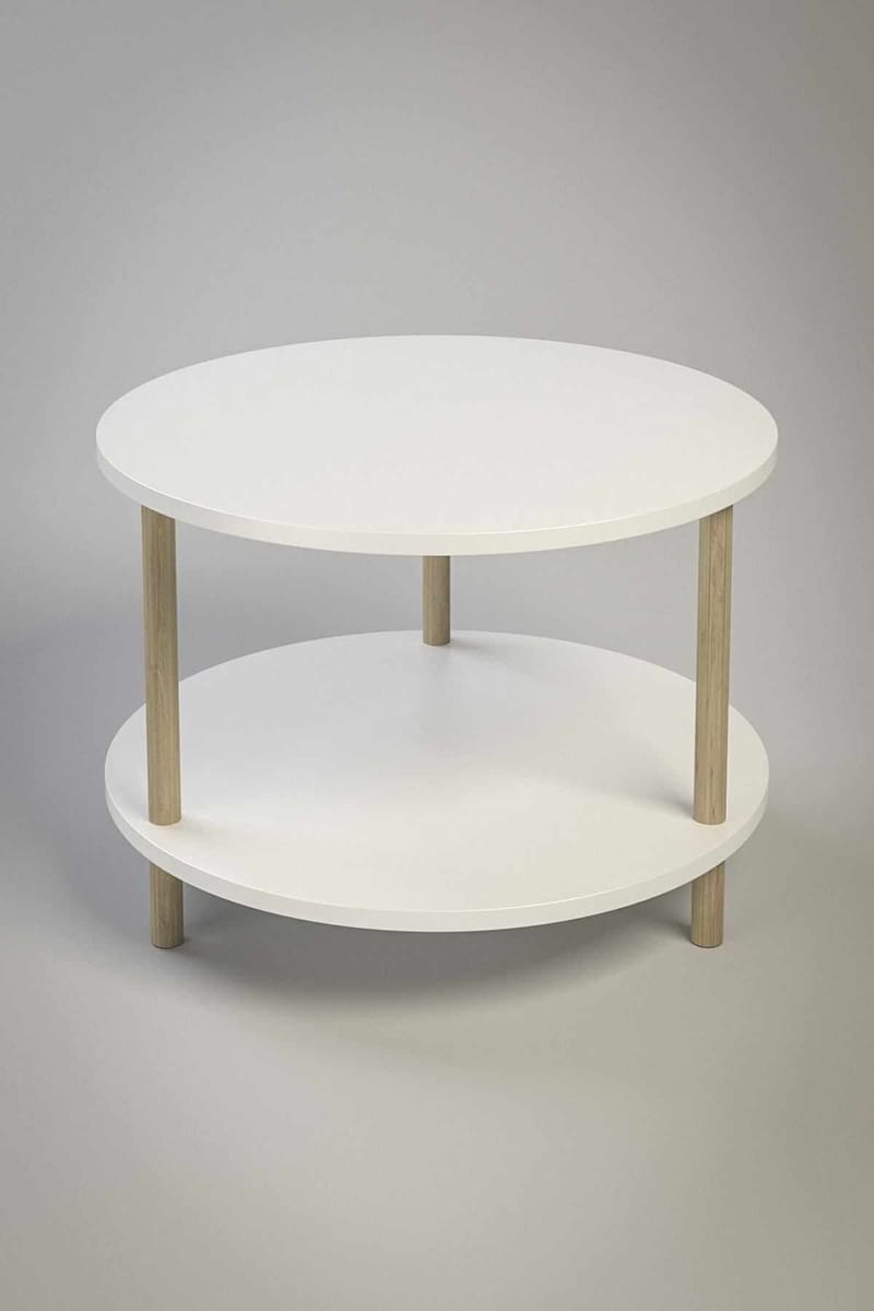 Sofabord Hanah Home Peka Square (Ø60 x H43 cm) Hvit - Hvit - Møbler - Bord - Sofabord & salongbord