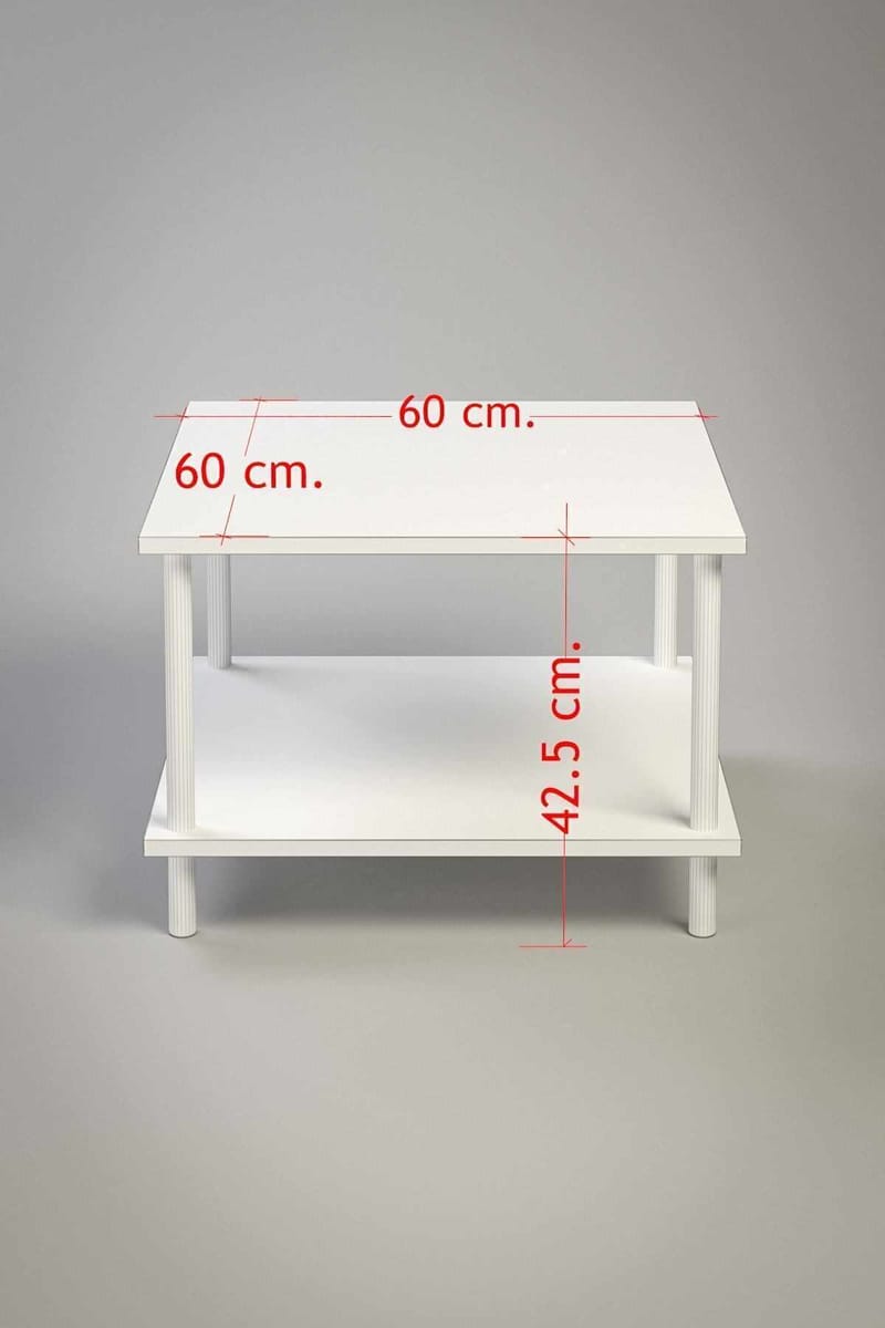 Sofabord Hanah Home Peka Mini (60 x 42,5 x 60 cm) Hvit - Hvit - Møbler - Bord - Sofabord & salongbord