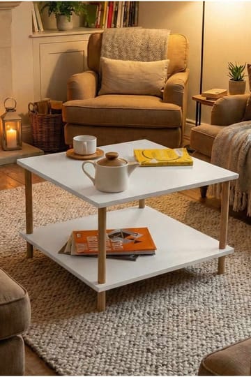 Sofabord Hanah Home Peka Mini (60 x 42,5 x 60 cm) Hvit - Hvit - Møbler - Bord - Sofabord & salongbord