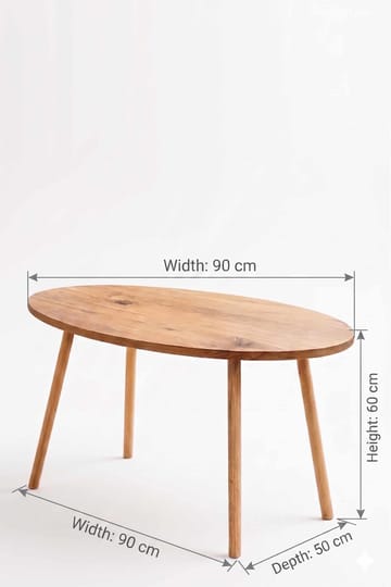 Sofabord Hanah Home Peka Low (90 x 60 x 50 cm) Furu - Furu - Møbler - Bord - Sofabord & salongbord