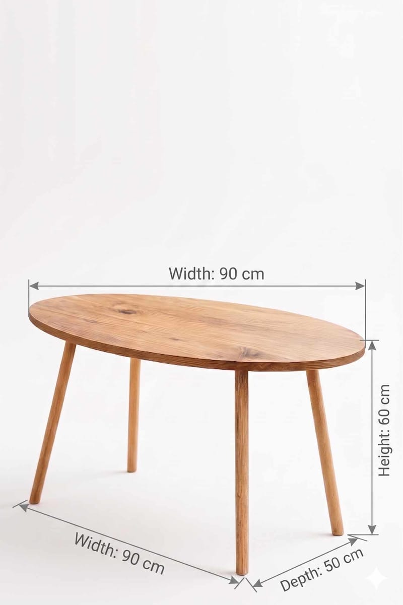 Sofabord Hanah Home Peka Low (90 x 60 x 50 cm) Furu - Furu - Møbler - Bord - Sofabord & salongbord