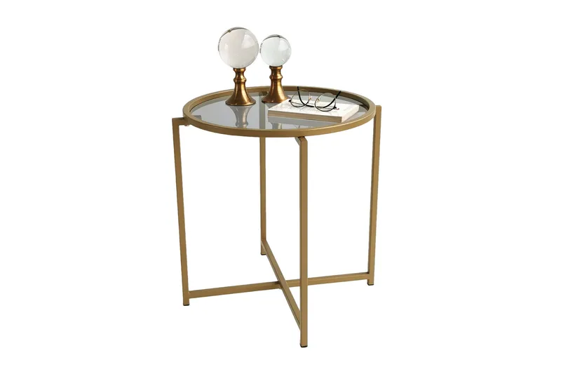 Hardinwre Sofabord 50 cm Rundt 2-pk - Gull/Røykfarget - Møbler - Bord - Sofabord & salongbord