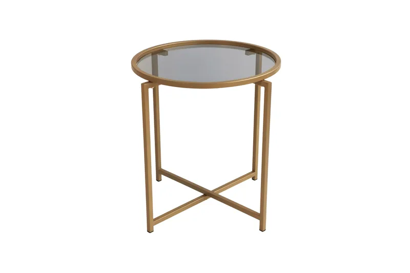 Hardinwre Sofabord 50 cm Rundt 2-pk - Gull/Røykfarget - Møbler - Bord - Sofabord & salongbord