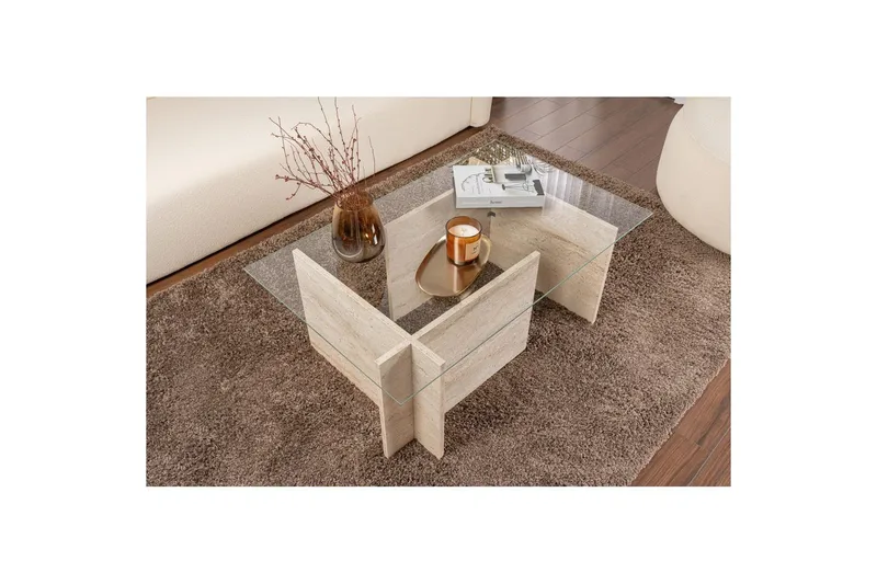 Sofabord Haruto Travertin - Travertin - Møbler - Bord - Sofabord & salongbord