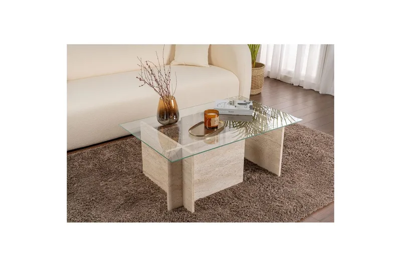 Sofabord Haruto Travertin - Travertin - Møbler - Bord - Sofabord & salongbord