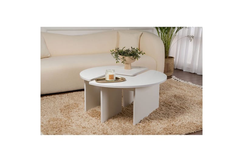 Sofabord Haruya Naturlig Hvit - Naturlig Hvit - Møbler - Bord - Sofabord & salongbord
